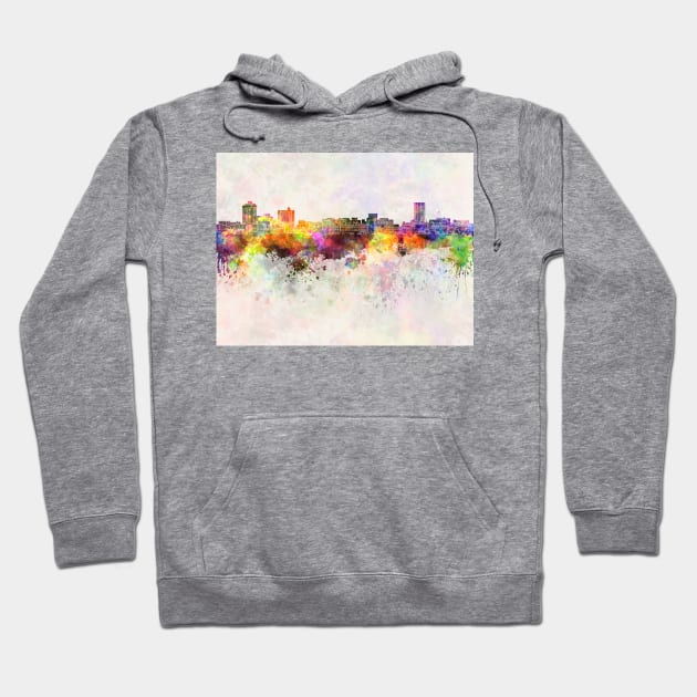 Billings skyline in watercolor background Hoodie by PaulrommerArt